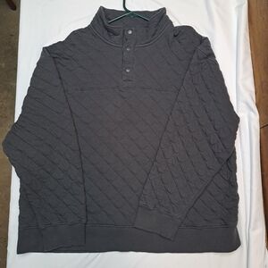 Old Navy Thick Charcoal Quilted Pullover Sweater Mens Size XXL